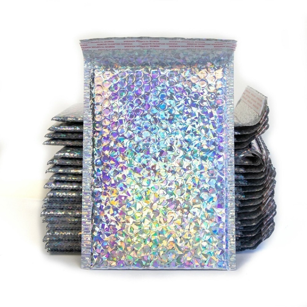 20 Holographic iridescent bubble mailers shipping supplies sparkly padded mailer